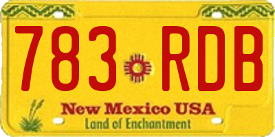 NM license plate 783RDB