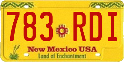 NM license plate 783RDI