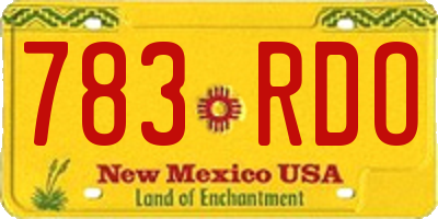 NM license plate 783RDO