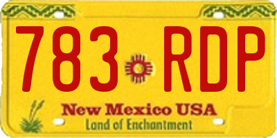 NM license plate 783RDP