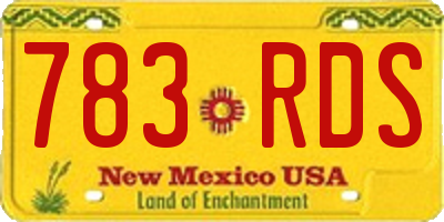 NM license plate 783RDS
