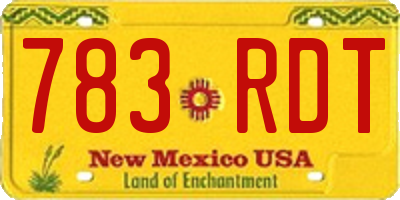 NM license plate 783RDT