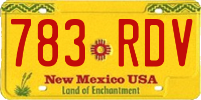 NM license plate 783RDV