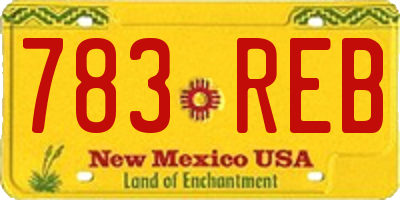NM license plate 783REB