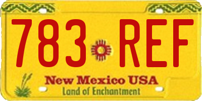 NM license plate 783REF