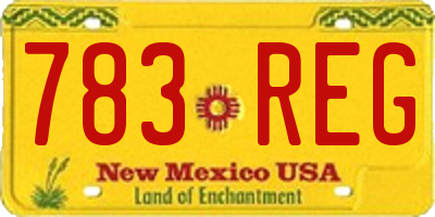 NM license plate 783REG