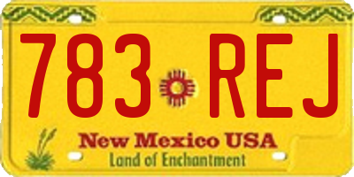 NM license plate 783REJ