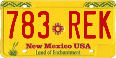 NM license plate 783REK