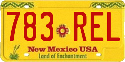 NM license plate 783REL