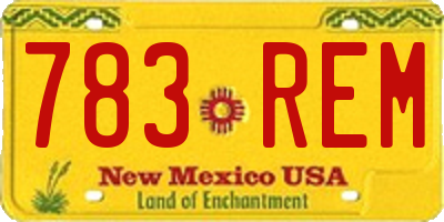 NM license plate 783REM