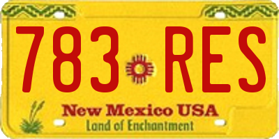 NM license plate 783RES