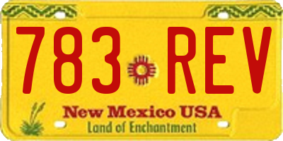 NM license plate 783REV