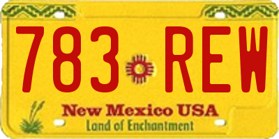 NM license plate 783REW