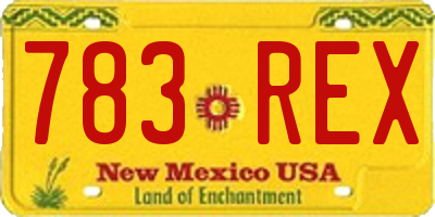 NM license plate 783REX