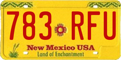 NM license plate 783RFU