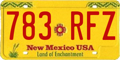 NM license plate 783RFZ