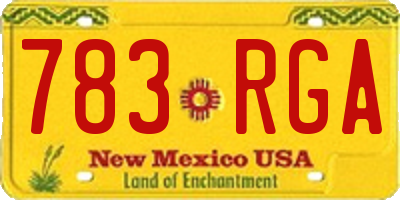 NM license plate 783RGA
