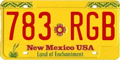 NM license plate 783RGB