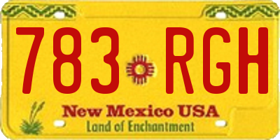 NM license plate 783RGH