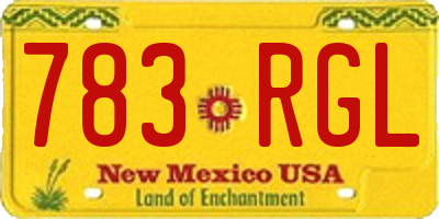 NM license plate 783RGL