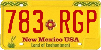 NM license plate 783RGP