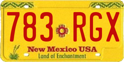 NM license plate 783RGX