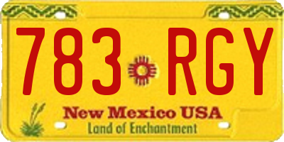 NM license plate 783RGY
