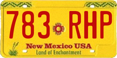 NM license plate 783RHP