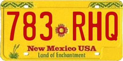 NM license plate 783RHQ