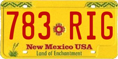 NM license plate 783RIG