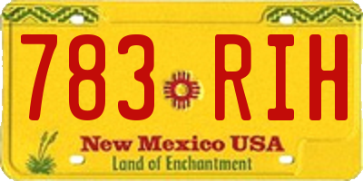NM license plate 783RIH