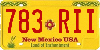 NM license plate 783RII