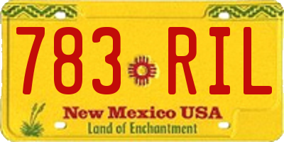 NM license plate 783RIL