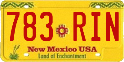 NM license plate 783RIN