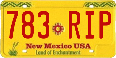 NM license plate 783RIP