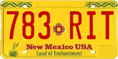 NM license plate 783RIT