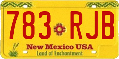 NM license plate 783RJB