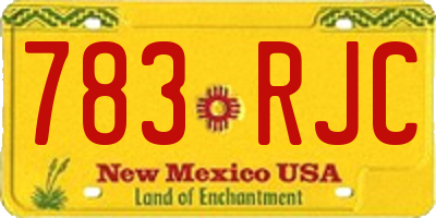 NM license plate 783RJC