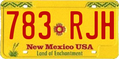 NM license plate 783RJH