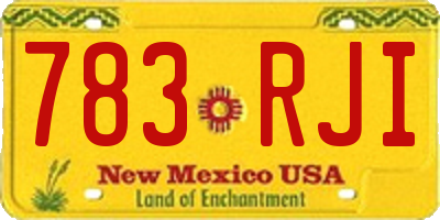 NM license plate 783RJI