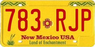 NM license plate 783RJP