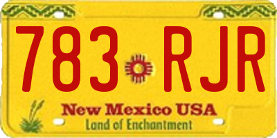 NM license plate 783RJR