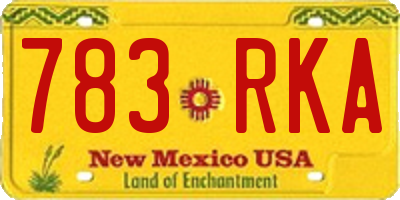 NM license plate 783RKA