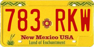 NM license plate 783RKW