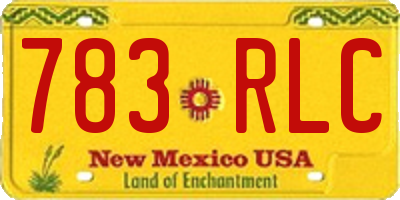 NM license plate 783RLC