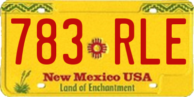 NM license plate 783RLE