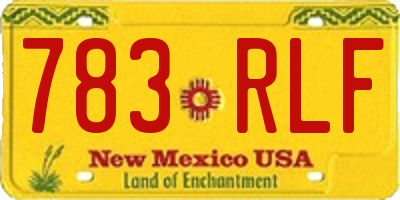 NM license plate 783RLF