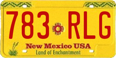 NM license plate 783RLG