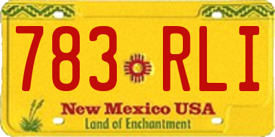 NM license plate 783RLI
