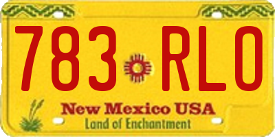 NM license plate 783RLO